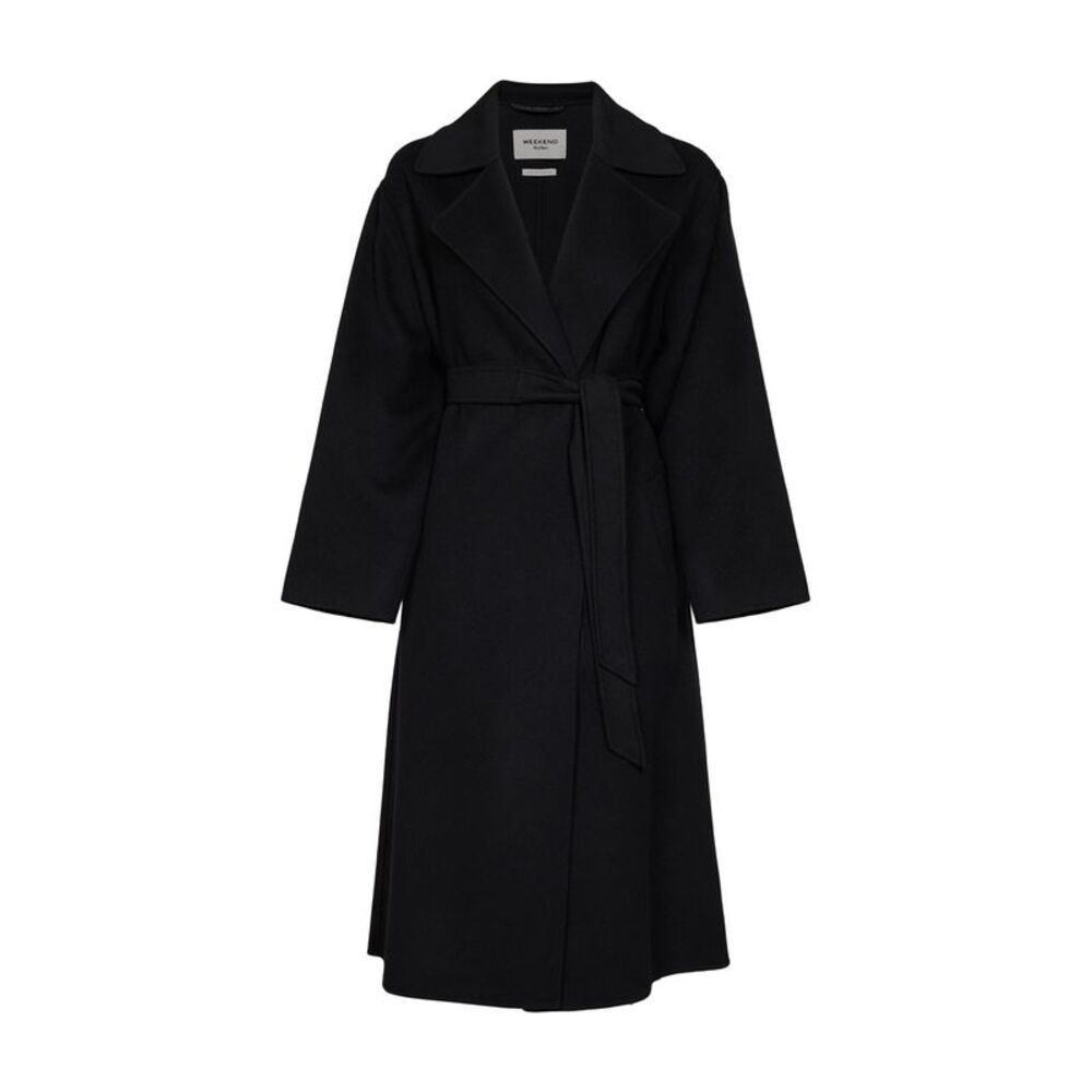 Max Mara Weekend Women Black Wkdoperoso Belted Wrap Coat